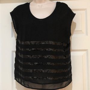 Like New A.n.a Sheer Sequin Top Size PS